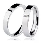 Par De Aliança Prata 925 3mm Com Zircônias