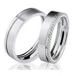 Par De Aliança Eternity Prata 925 Com 6mm