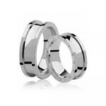 Par De Aliança Prata 925 Luxuri II Anatômica 7,0mm Com Zircônias