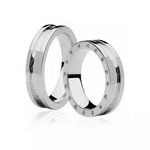 Par De Aliança Prata 925 Luxuri Anatômica 5,0mm Com Zircônias