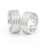 Par De Aliança Prata 925 Anabella Fosca 8mm