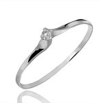Anel De Prata 925 Solitário Delicate Com Zircônia