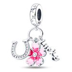 Berloque Prata 925 Lucky Rosa
