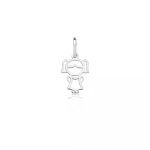 Pingente De Prata 925 Menina De 12mm