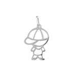 Pingente De Prata 925 Menino Com Boné De 16mm