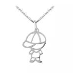 Pingente De Prata 925 Menino Com Boné De 16mm