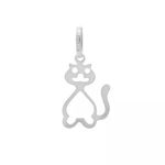 Pingente De Prata 925 Gato
