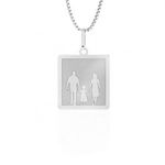 Pingente De Prata 925 Pai, Mãe e Filha