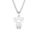 Pingente De Prata 925 Menina Vazado