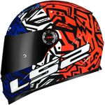 CAPACETE LS2 FF358 CLASSIC MEMPHIS AZUL/LARANJA/BRANCO