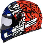 CAPACETE LS2 FF358 CLASSIC MEMPHIS AZUL/LARANJA/BRANCO