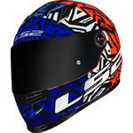 CAPACETE LS2 FF358 CLASSIC MEMPHIS AZUL/LARANJA/BRANCO
