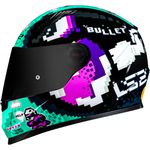 CAPACETE LS2 FF358 CLASSIC BULLET PRETO/AZUL/ROSA