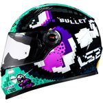 CAPACETE LS2 FF358 CLASSIC BULLET PRETO/AZUL/ROSA