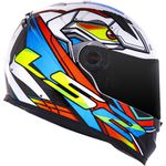 CAPACETE LS2 FF358 CLASSIC XDRON BRANCO/LARANJA/AZUL