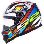 CAPACETE LS2 FF358 CLASSIC XDRON BRANCO/LARANJA/AZUL