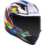 CAPACETE LS2 FF358 CLASSIC XDRON BRANCO/LARANJA/AZUL