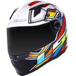 CAPACETE LS2 FF358 CLASSIC XDRON BRANCO/LARANJA/AZUL