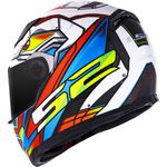 CAPACETE LS2 FF358 CLASSIC XDRON BRANCO/LARANJA/AZUL