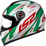 CAPACETE LS2 FF358 CLASSIC DRAZE BRANCO/VERDE/VERMELHO