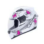 CAPACETE EBF NEW SPARK BORBOLETA BRANCO / ROSA BRILHANTE