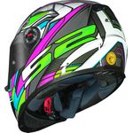 CAPACETE LS2 FF358 CLASSIC XDRON BRANCO/VERDE/ROSA