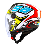 CAPACETE KYT TT-COURSE 98 BOMB AMARELO / BRANCO / VERMELHO / AZUL