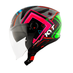 CAPACETE KYT TT-COURSE 98 BOMB AMARELO / BRANCO / VERMELHO / AZUL