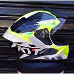 CAPACETE KYT TT-COURSE DALLA PORTA LEOPARD AZUL CLARO (ITALIA) 