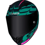 CAP ACETE LS2 ARROW R FLAMES AZUL E VERMELHO 