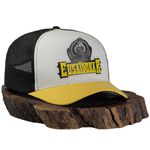 Boné Trucker Pr Eu Sai Do Bar Tricolor Branco/preto/amarelo