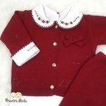 Conjunto em Tricot Laço Vermelho