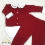 Conjunto em Tricot Laço Vermelho