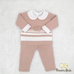 Conjunto em Tricot Listrado Rose