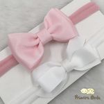 Kit Faixa para bebê Duplo Gravatinha Rosa