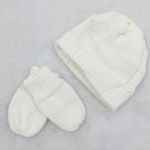 Kit Touca e Luva Tricot Off White