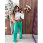 Calça Wide Leg Jeans Colcci Verde