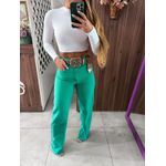 Calça Wide Leg Jeans Colcci Verde