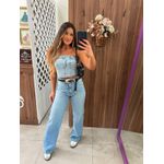 Calça Wide Leg Jeans Dry