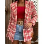 Blazer Tweed Xadrez Vermelho