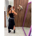 Vestido Midi Preto Fenda Colcci