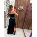 Vestido Preto Canelado Alças 