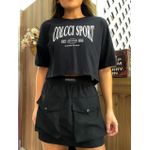 Camiseta Cropped Preta Est 1986 Colcci