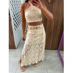 Conjunto Midi Renda Creme Mavie