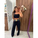 Calça Wide Leg Linho Preta