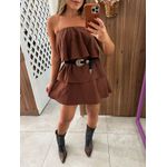 Vestido Babados Marrom