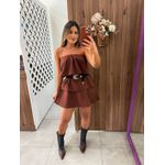 Vestido Babados Marrom