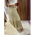 Saia Midi Estampada Oliva Floral Tule 