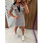 Vestido Mini Listrado com Gola Polo Colcci 