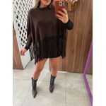 Poncho Tricot Marrom